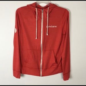 Pure Barre red zip up hoodie